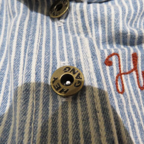 HEY GANG The Kids Chore Coat Railroad Stripe Embroidered - Kid's Size 12 Months - Picture 8 of 13